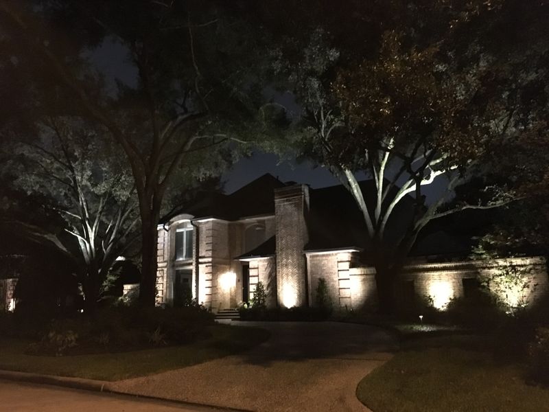 house with outdoor lighting