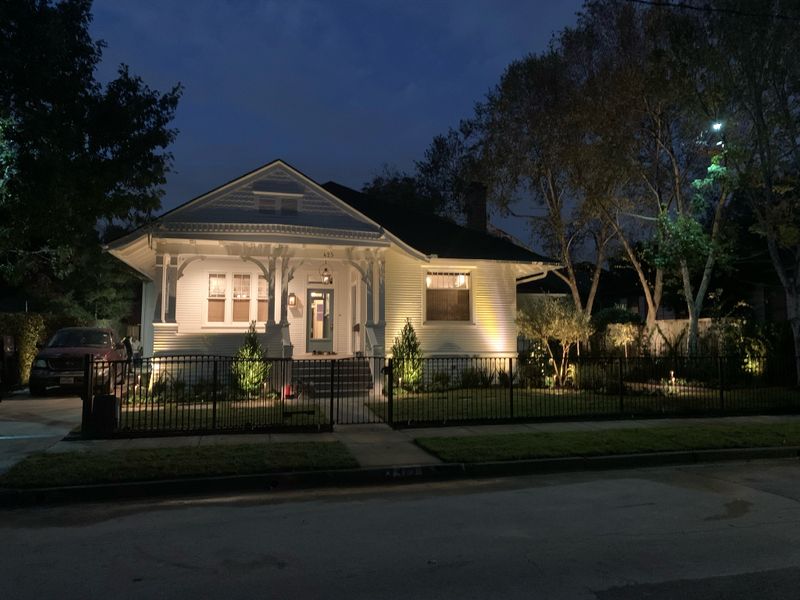 Residential project of outdoor lighting on home.