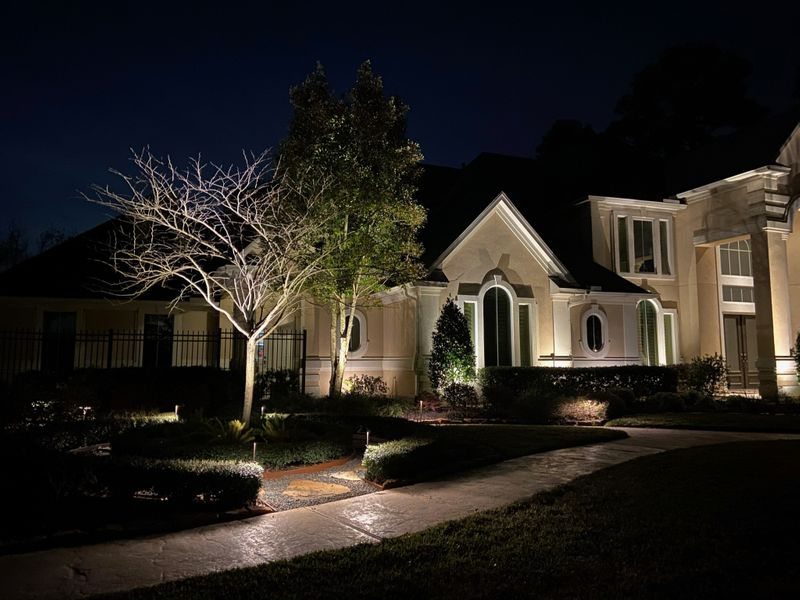 outdoor lighting on a beautiful house