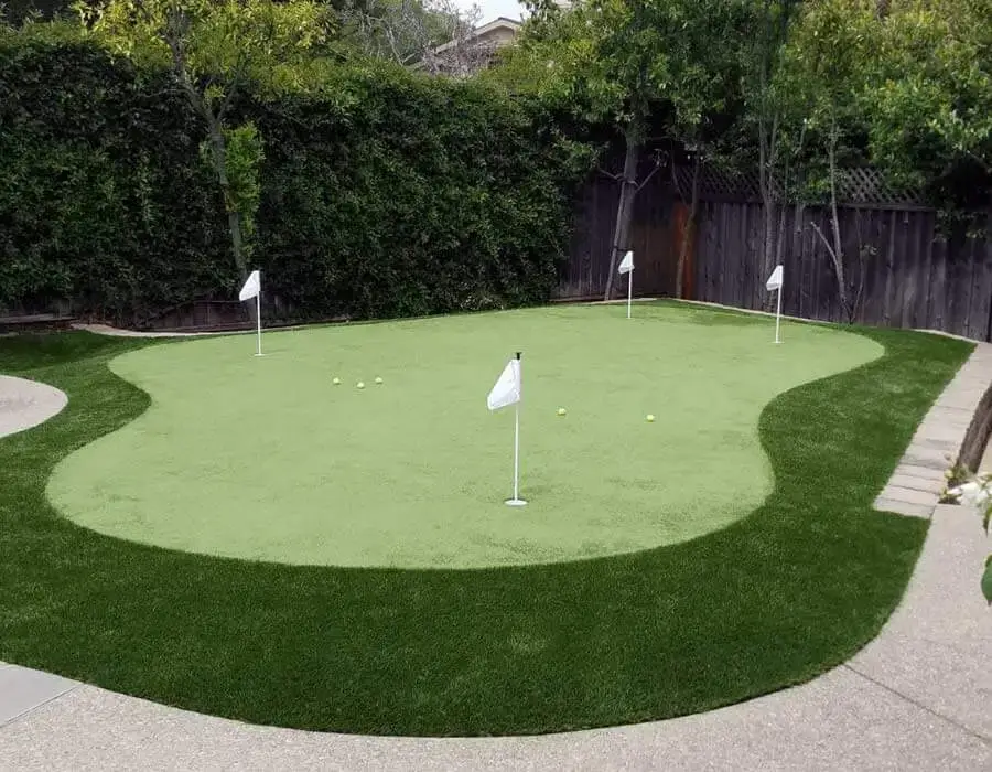 turf in backyard for golf